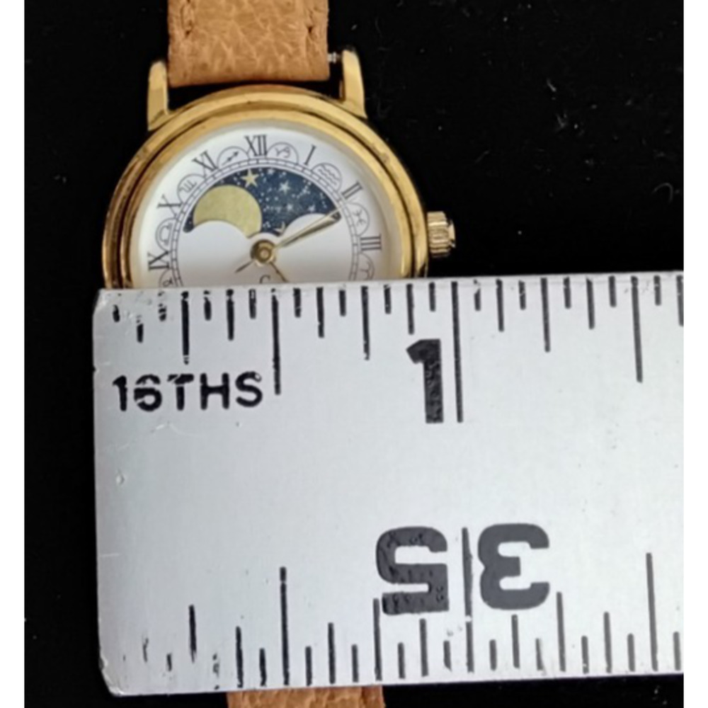Women's Consort Quartz Moon Phases Watch Brown Leather Brand New Battery #Z5663 - Picture 11 of 11